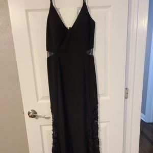Betsy & Adam long formal black dress